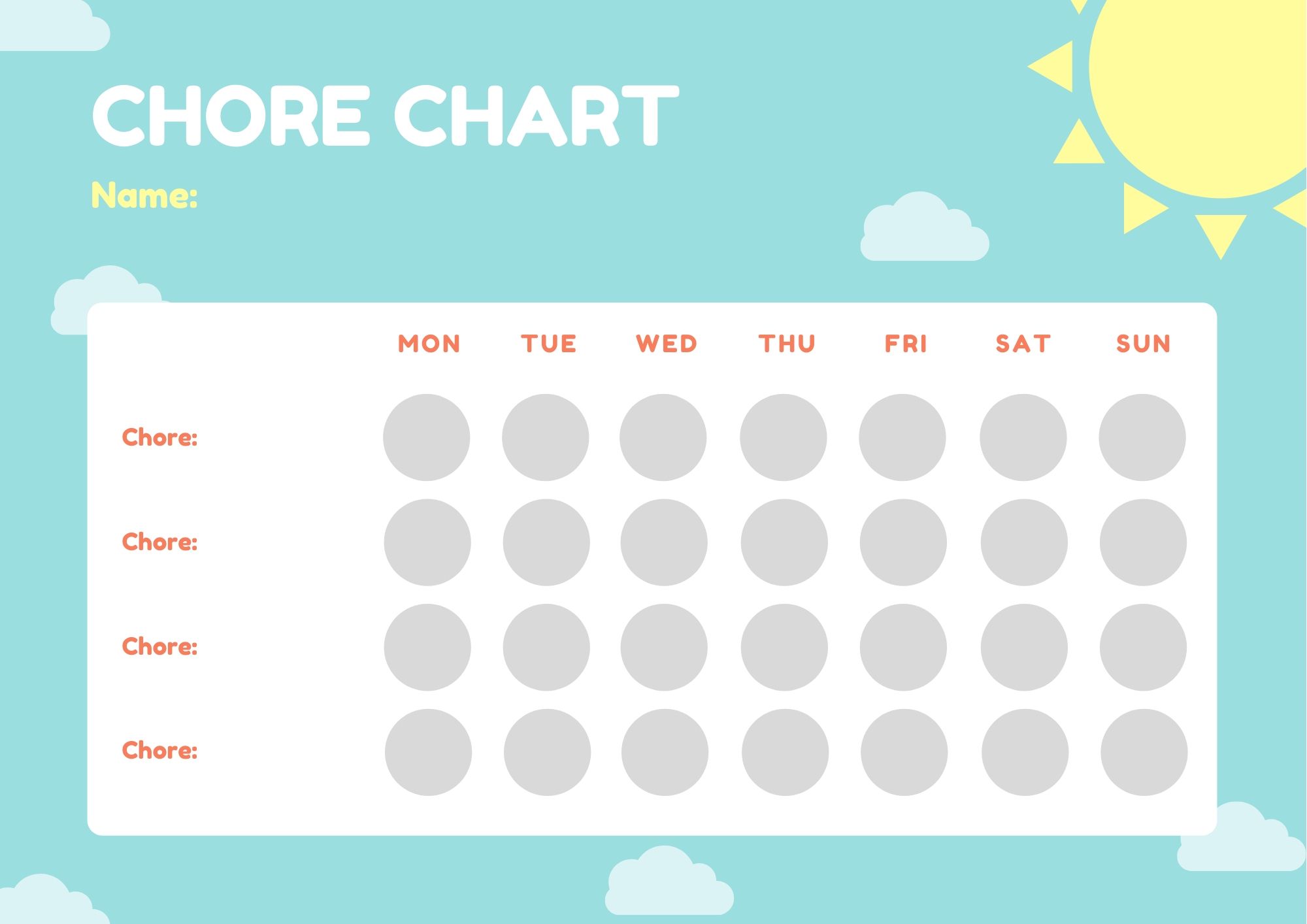 Chore Chart for Kids