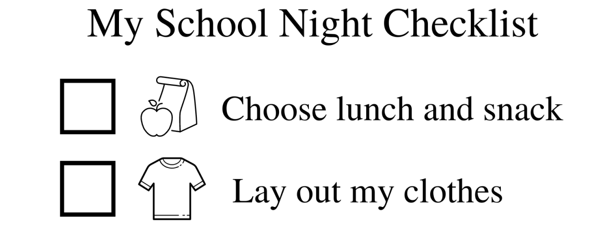 My School Night Checklist